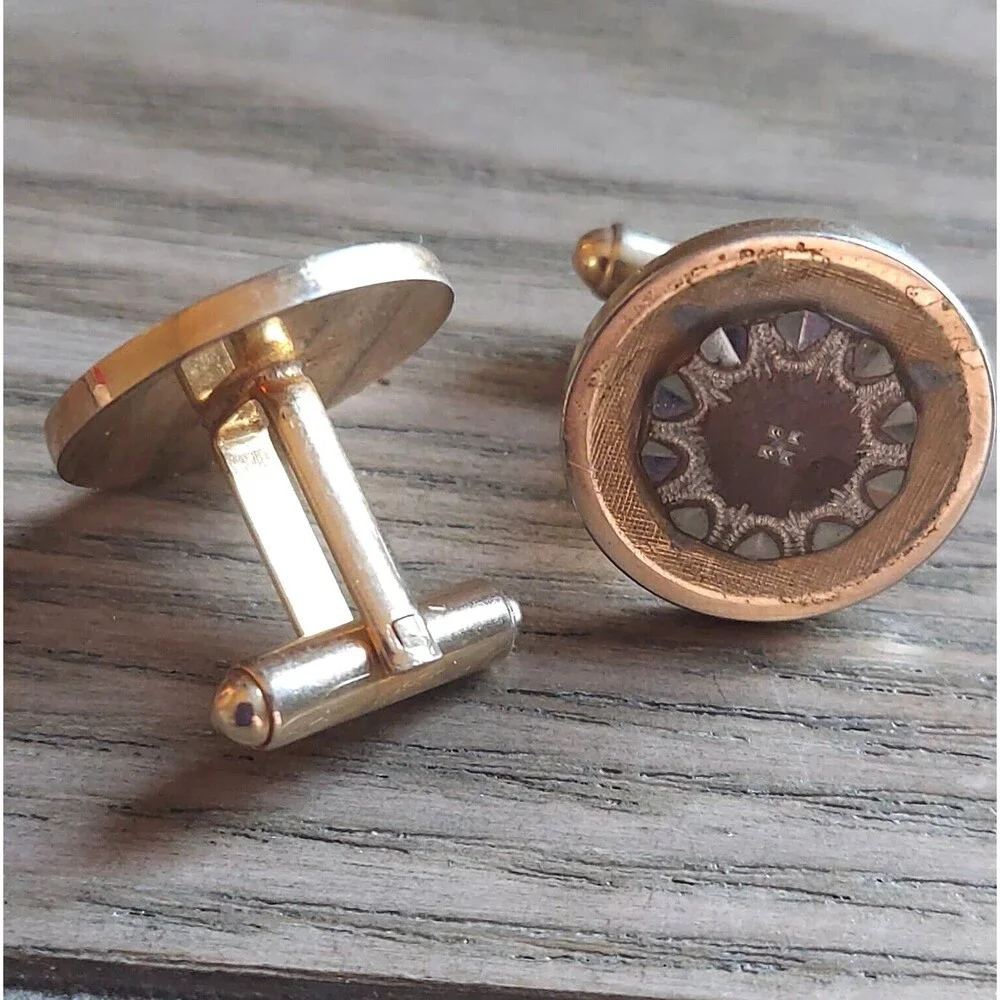 Vintage Cuff links Gold and silver colors 3/4
